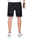 A. Salvarini Herren Jeans Shorts kurze Hose Schwarz O369