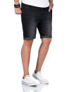 A. Salvarini Herren Jeans Shorts kurze Hose Schwarz O369 W40