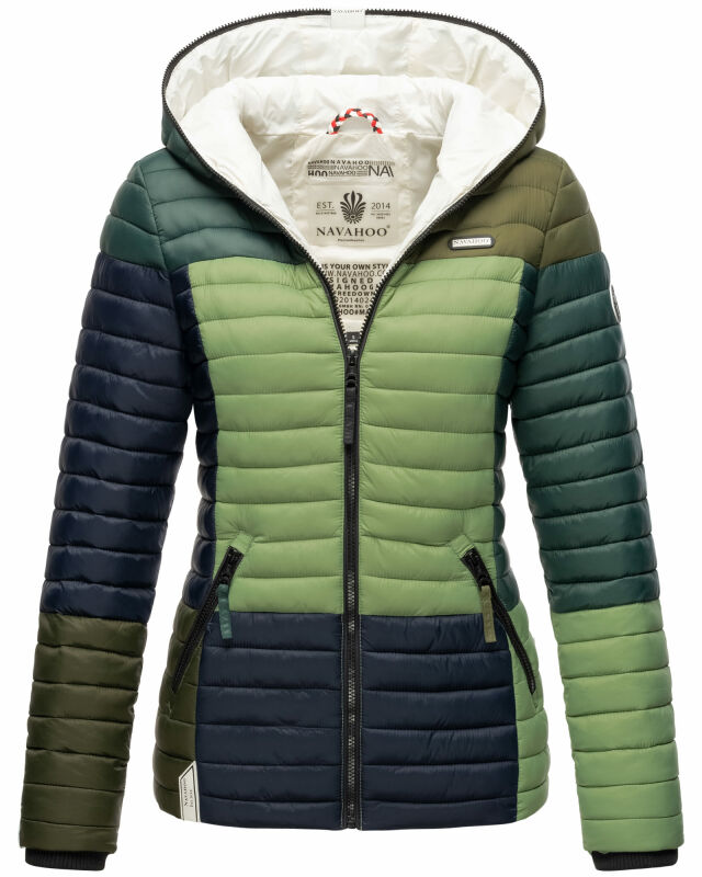 Navahoo Multikulti leichte Colour Blocking Damen Steppjacke B841 Forest Größe M - Gr. 38