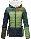 Navahoo Multikulti leichte Colour Blocking Damen Steppjacke B841 Forest Größe M - Gr. 38