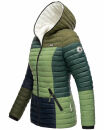 Navahoo Multikulti leichte Colour Blocking Damen Steppjacke B841 Forest Größe M - Gr. 38