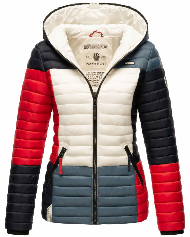 Navahoo Multikulti leichte Colour Blocking Damen Steppjacke B841 French Größe L - Gr. 40