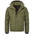 Alessandro Salvarini Herren Winterjacke mit Fellkragen O-281-Olive-Gr.S