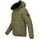 Alessandro Salvarini Herren Winterjacke mit Fellkragen O-281-Olive-Gr.M