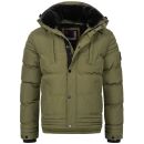 Alessandro Salvarini Herren Winterjacke mit Fellkragen O-281-Olive-Gr.XXL