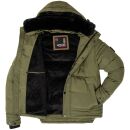 Alessandro Salvarini Herren Winterjacke mit Fellkragen O-281-Olive-Gr.XXL