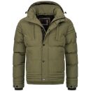 Alessandro Salvarini Herren Winterjacke mit Fellkragen O-281-Olive-Gr.3XL