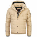 Alessandro Salvarini Herren Winterjacke mit Fellkragen O-281-Beige-Gr.L