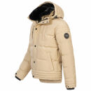 Alessandro Salvarini Herren Winterjacke mit Fellkragen O-281-Beige-Gr.L