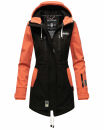 Marikoo Zimtzicke Print Damenjacke Softshell B614a Schwarz - Coral Größe S - Gr. 36
