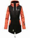 Marikoo Zimtzicke Print Damenjacke Softshell B614a Schwarz - Coral Größe S - Gr. 36