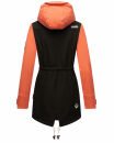 Marikoo Zimtzicke Print Damenjacke Softshell B614a Schwarz - Coral Größe S - Gr. 36