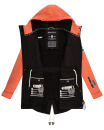 Marikoo Zimtzicke Print Damenjacke Softshell B614a Schwarz - Coral Größe S - Gr. 36