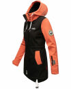 Marikoo Zimtzicke Print Damenjacke Softshell B614a Schwarz - Coral Größe XL - Gr. 42