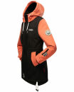 Marikoo Zimtzicke Print Damenjacke Softshell B614a Schwarz - Coral Größe XL - Gr. 42