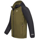Alessandro Salvarini Herren leichte Regenjacke O-322-Olive-Schwarz