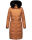 Navahoo Fahmiyaa Damen lange Winterjacke Mantel gesteppt B850 Cinnamon Größe 3XL - Gr. 46