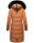 Navahoo Fahmiyaa Damen lange Winterjacke Mantel gesteppt B850 Cinnamon Größe 3XL - Gr. 46