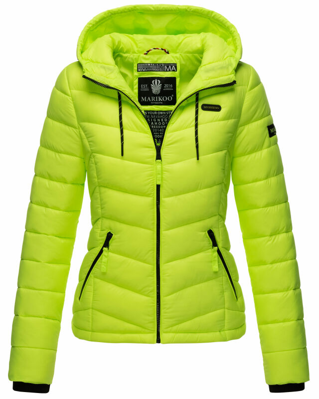 Marikoo Kuala leichte Damen Steppjacke B403 Neon Grün Größe M - Gr. 38