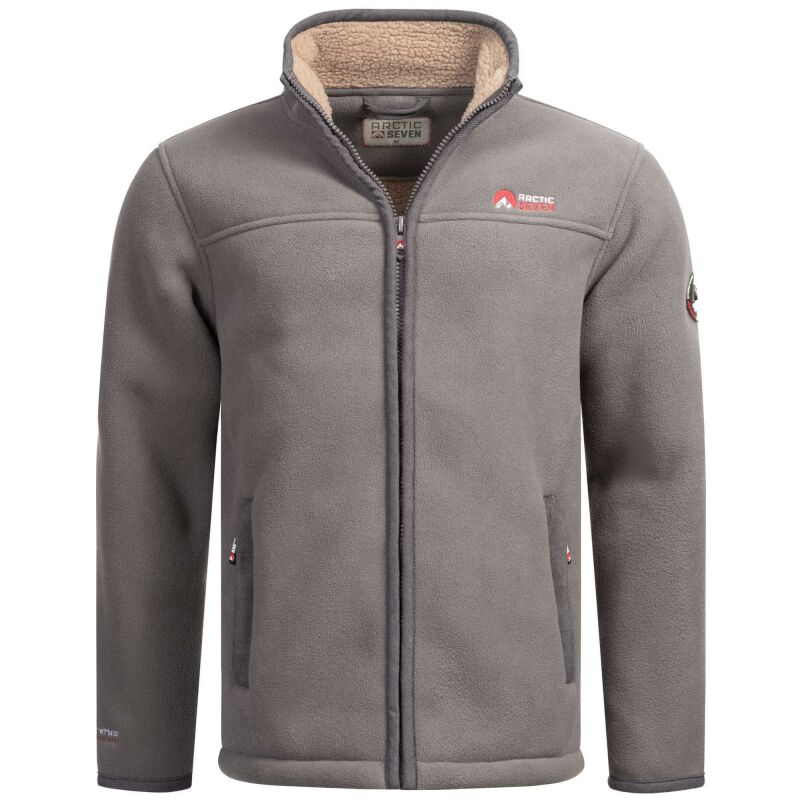 Arctic Seven Herren Fleece Jacke Winter Fleecejacke O-325-Dunkelgrau