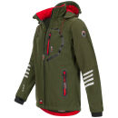 Arctic Seven Herren Softshelljacke Funktionsjacke O-301-Olive-Rot-Gr.S