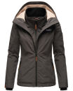 Marikoo Erdbeere Damen Übergangsjacke B659 Anthrazit Größe XS - Gr. 34