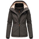 Marikoo Erdbeere Damen Übergangsjacke B659 Anthrazit Größe XXL - Gr. 44