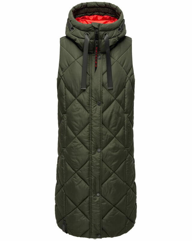 Navahoo Schnuckel Damen lange Weste B943 Dark Olive Größe XS - Gr. 34