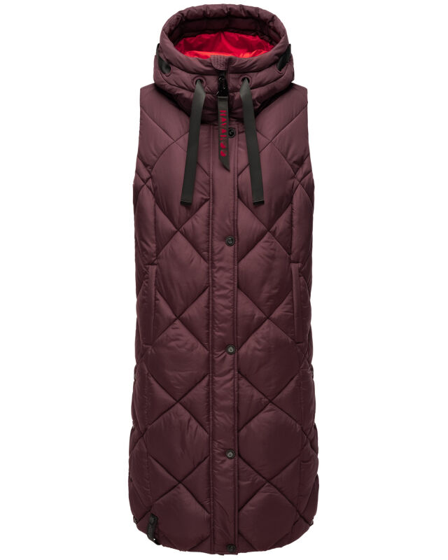 Navahoo Schnuckel Damen lange Weste B943 Weinrot Größe XS - Gr. 34