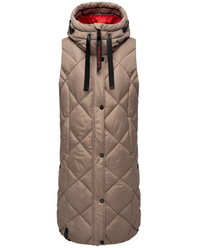 Navahoo Schnuckel Damen lange Weste B943 Dark Taupe Größe S - Gr. 36