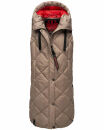 Navahoo Schnuckel Damen lange Weste B943 Dark Taupe Größe S - Gr. 36