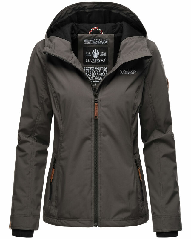 Marikoo Brombeere Damen Übergangsjacke B862 Anthrazit Größe M - Gr. 38