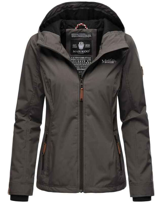 Marikoo Brombeere Damen Übergangsjacke B862 Anthrazit Größe XL - Gr. 42