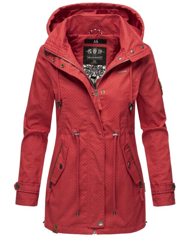 Marikoo Nyokoo Damen Herbst Frühling Jacke B690 Rot Muster Größe L - Gr. 40