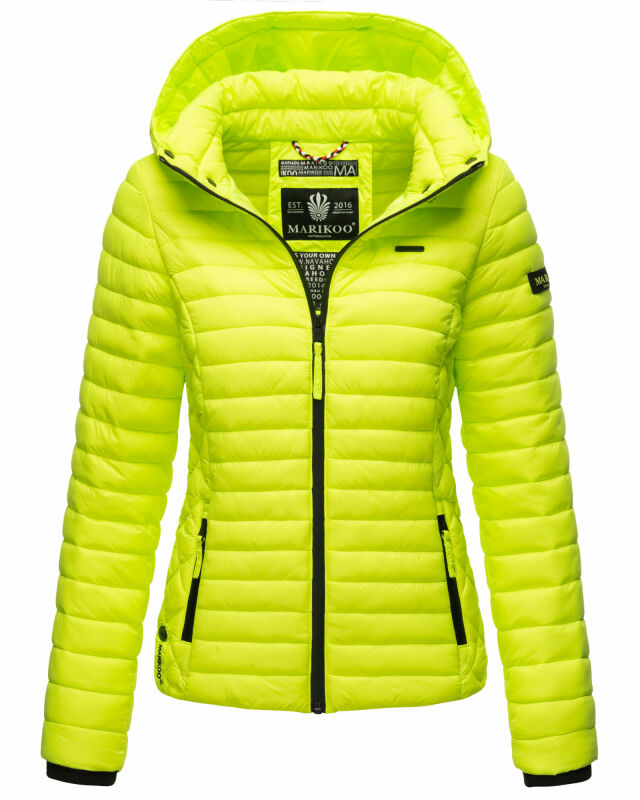 Marikoo Damen Steppjacke Samtpfote B600 Neon Green Größe M - Gr. 38