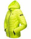 Marikoo Damen Steppjacke Samtpfote B600 Neon Green Größe M - Gr. 38