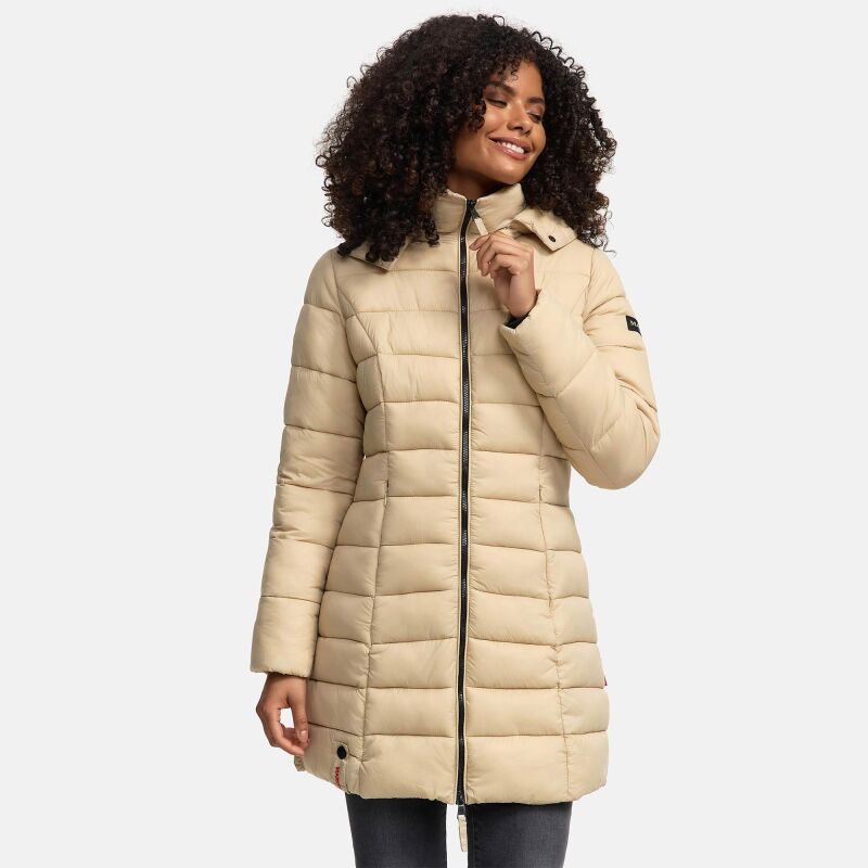 Marikoo Abendsternchen Damen Winter Jacke gesteppt B603 Beige-Größe XS - Gr. 34