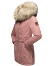 Navahoo Cristal Damen Winterjacke Parka mit Kunstfell B669 Dark-Rose Gr.S