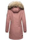 Navahoo Cristal Damen Winterjacke Parka mit Kunstfell B669 Dark-Rose Gr.S
