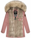 Navahoo Cristal Damen Winterjacke Parka mit Kunstfell B669 Dark-Rose Gr.S
