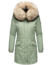 Navahoo Cristal Damen Winterjacke Parka mit Kunstfell B669 Smok-Mint Gr.M