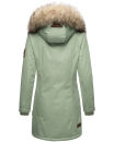 Navahoo Cristal Damen Winterjacke Parka mit Kunstfell B669 Smok-Mint Gr.M