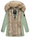 Navahoo Cristal Damen Winterjacke Parka mit Kunstfell B669 Smok-Mint Gr.M