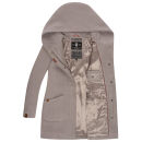 Marikoo Maikoo Damen Mantel mit Kapuze Trenchcoat Jacke B819 Zinc Grey Größe L - Gr. 40