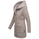 Marikoo Maikoo Damen Mantel mit Kapuze Trenchcoat Jacke B819 Zinc Grey Größe L - Gr. 40