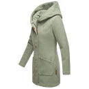 Marikoo Maikoo Damen Mantel mit Kapuze Trenchcoat Jacke B819 Smoky Mint Größe L - Gr. 40