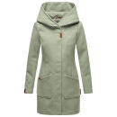 Marikoo Maikoo Damen Mantel mit Kapuze Trenchcoat Jacke B819 Smoky Mint Größe L - Gr. 40