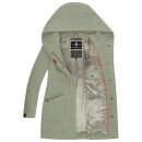 Marikoo Maikoo Damen Mantel mit Kapuze Trenchcoat Jacke B819 Smoky Mint Größe XL - Gr. 42