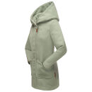 Marikoo Maikoo Damen Mantel mit Kapuze Trenchcoat Jacke B819 Smoky Mint Größe XL - Gr. 42
