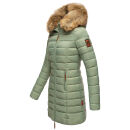 Marikoo Rose Damen Winter Jacke gesteppt lang B647 Smokey Mint-Größe S - Gr. 36